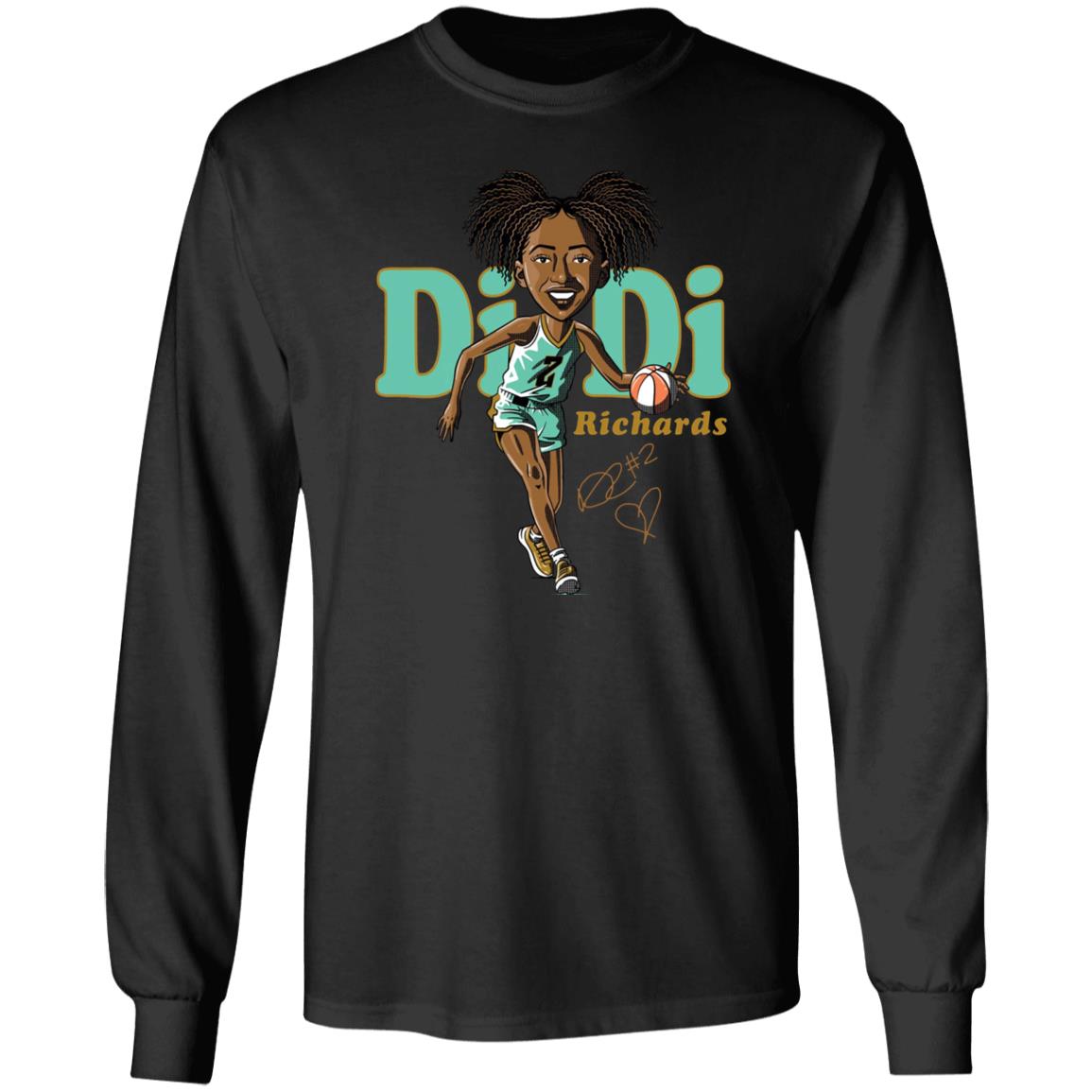 Didi Richards Cartoon Shirt Bluechipteam Merch Didi Richards Shirt New York Liberty Didi Richards Cartoon Shirt Bluechipteam Merch Didi Richards Shirt New York Liberty
